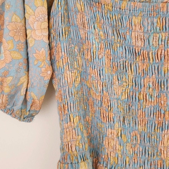 Spell and the gypsy collective juniper shirred dress eggshell blue size M NWT - Picture 16 of 17